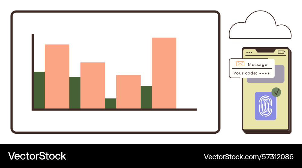 Data analytics and secure mobile authentication Data analytics and secure mobile authentication Vector Image