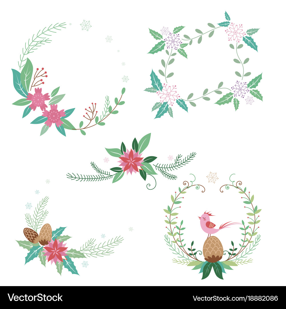 Festive Winter Branches Vector Image
