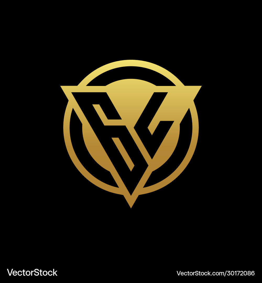 Gl logo monogram with triangle shape and circle Vector Image