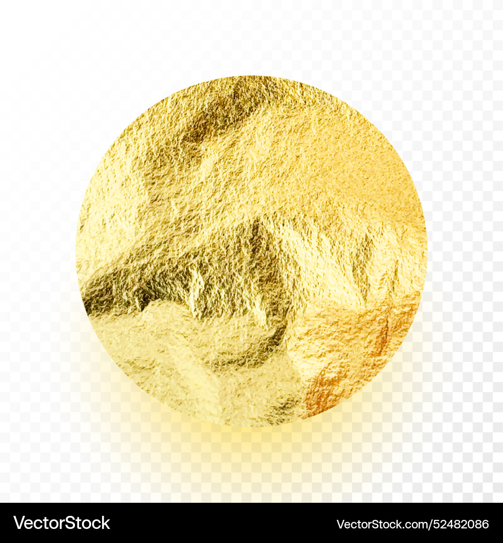 Gold foil shiny handmade circle golden Gold foil shiny handmade circle golden vector image