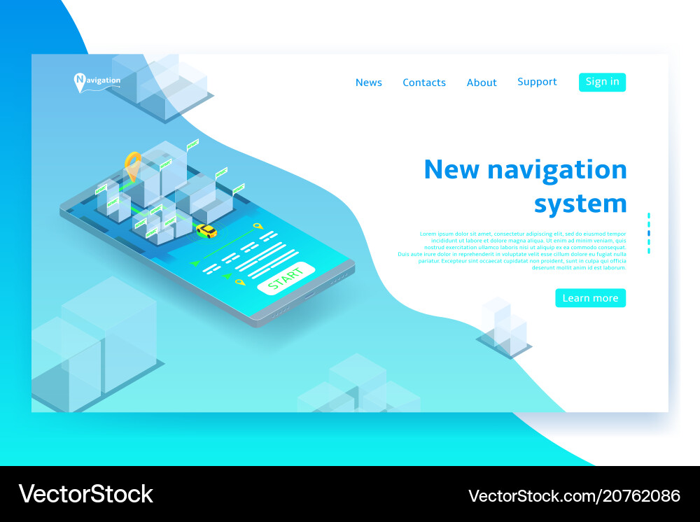 Isometric Navigation System Vector Image