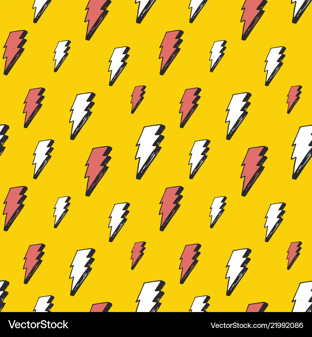 Lightning Bolt Seamless Pattern vector image