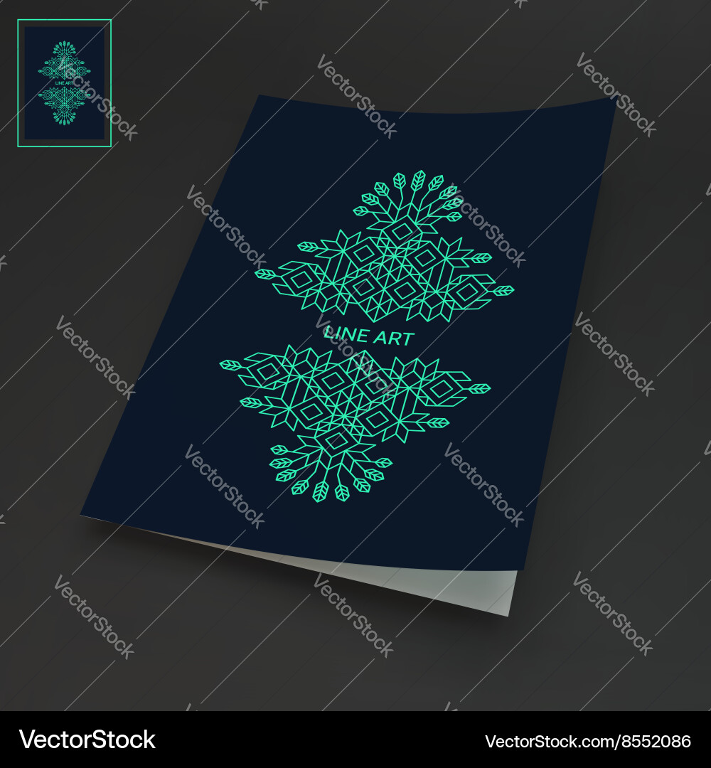 Line art design calligraphic linear element vector image