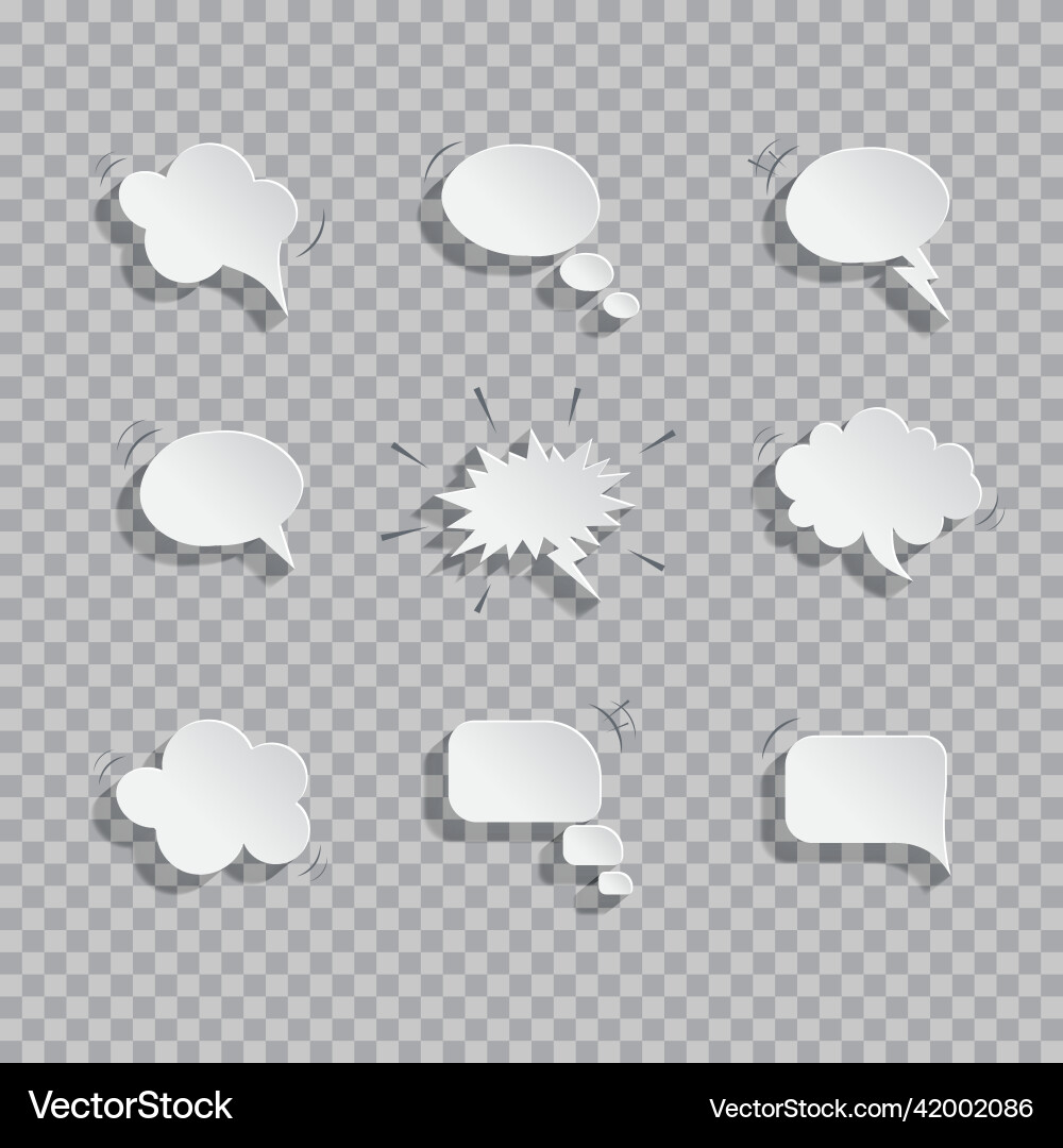 Paper speech bubbles isolated Paper speech bubbles isolated Vector Image