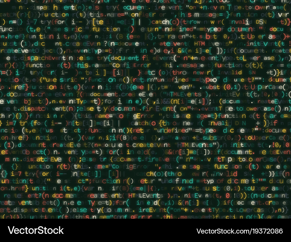 Program code shimmering colorful background vector image