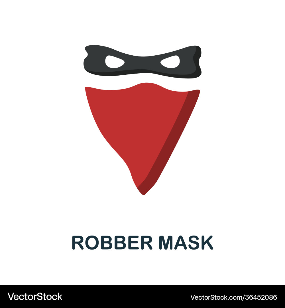 Robber mask flat icon color simple element from Vector Image
