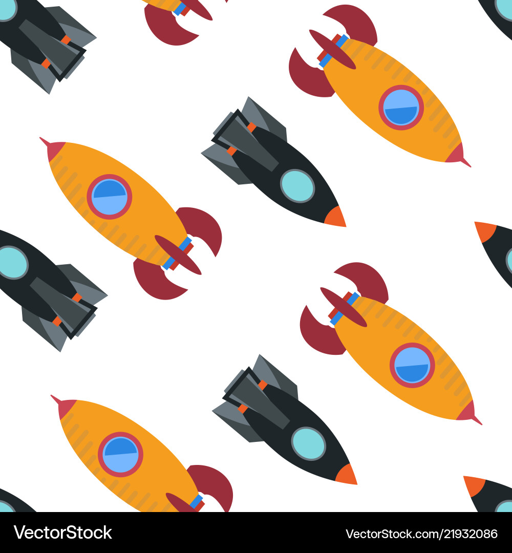 Seamless pattern with space rocket Seamless pattern with space rocket vector image