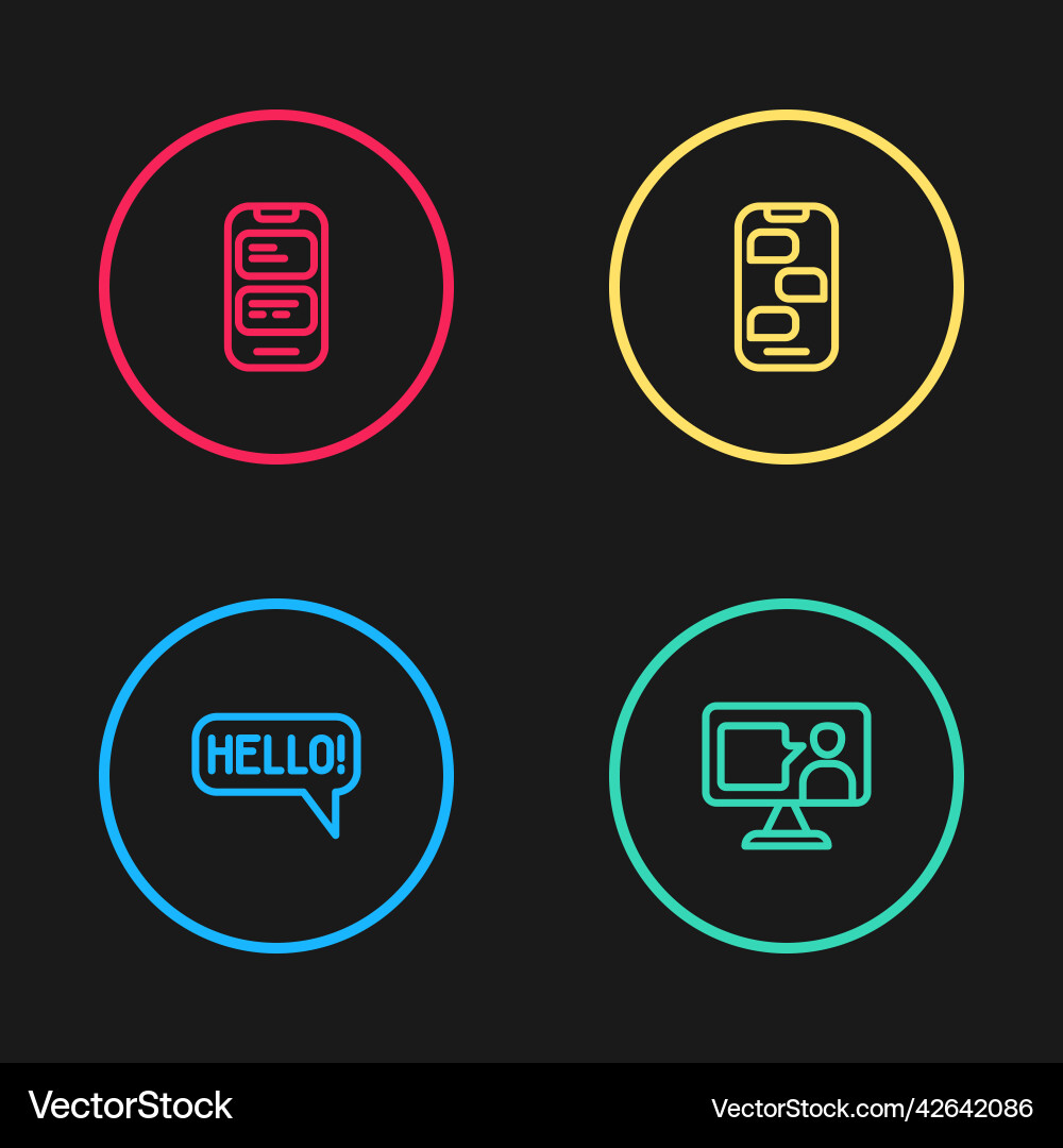 Set line hello in different languages foreign Set line hello in different languages foreign vector image