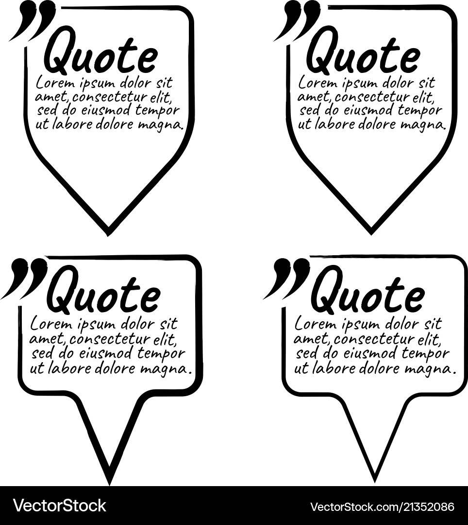 Set of quote blank with text icon and label Set of quote blank with text icon and label vector image