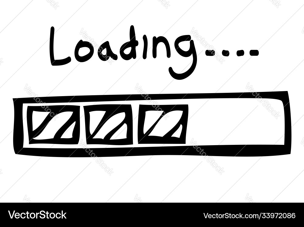 Simple hand draw sketch loading or progress bar Simple hand draw sketch loading or progress bar vector image