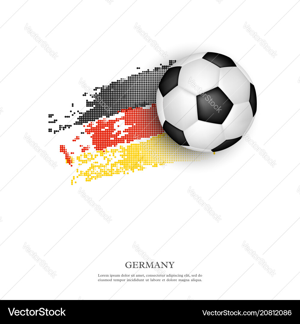Soccer ball on germany flag Soccer ball on germany flag vector image