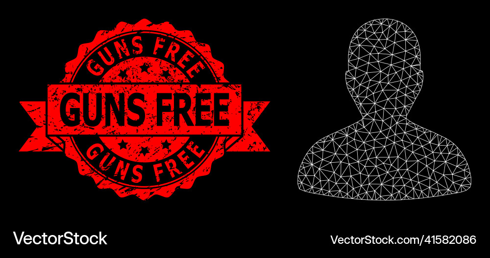 Triangular net mesh user picture and grunge guns Triangular net mesh user picture and grunge guns vector image