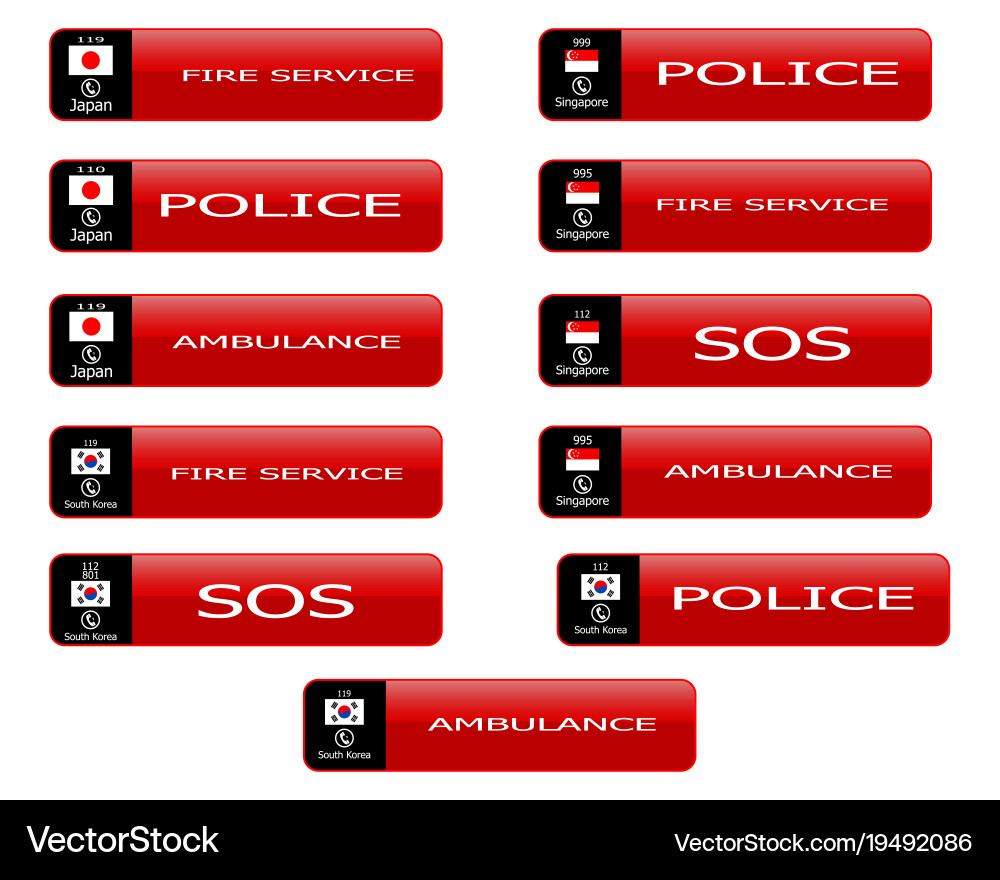 Web buttons with numbers of a hot line Vector Image
