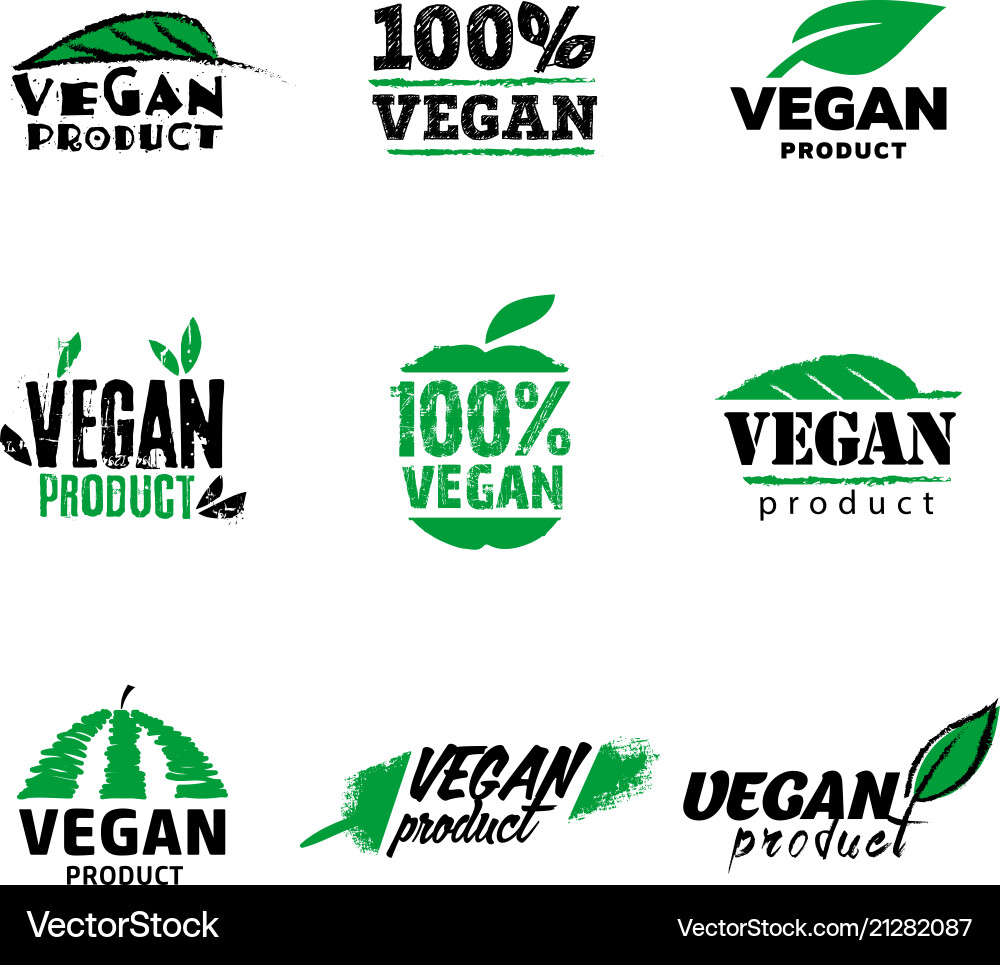 100 veganes Produkt Logo 100 veganes Produkt Logo Vektorbild
