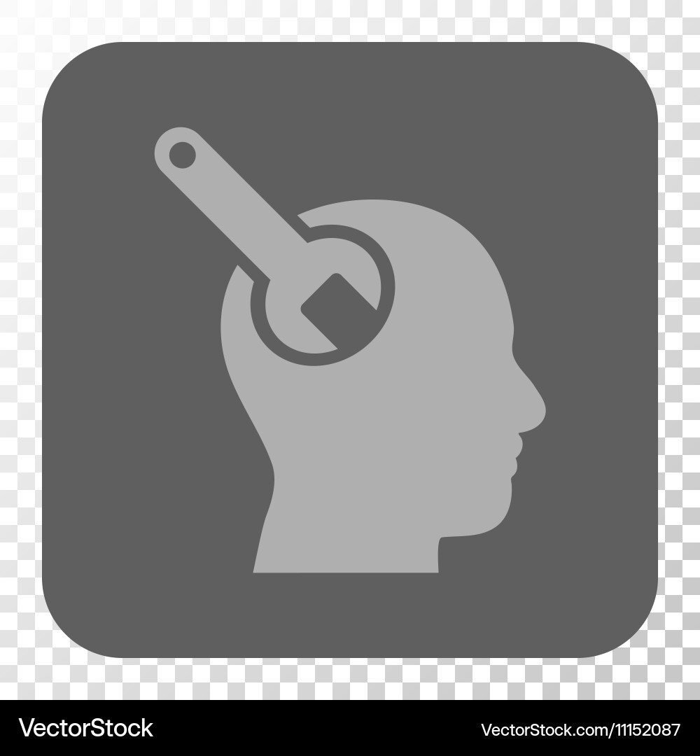 Brain tool rounded square button Vector Image