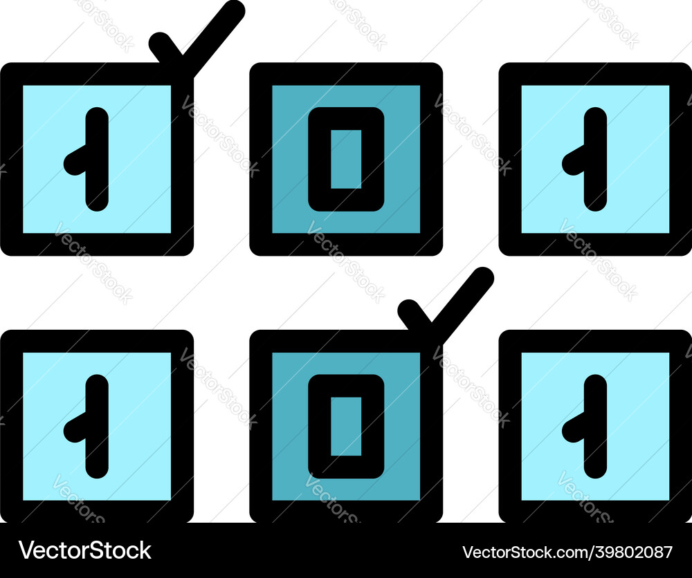 Cipher code icon color outline Cipher code icon color outline vector image