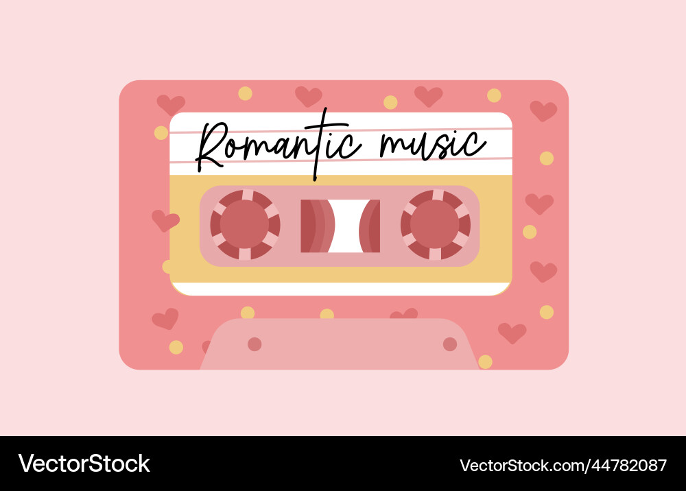 Cute romantic retro cassette with slow dance music Vector Image
