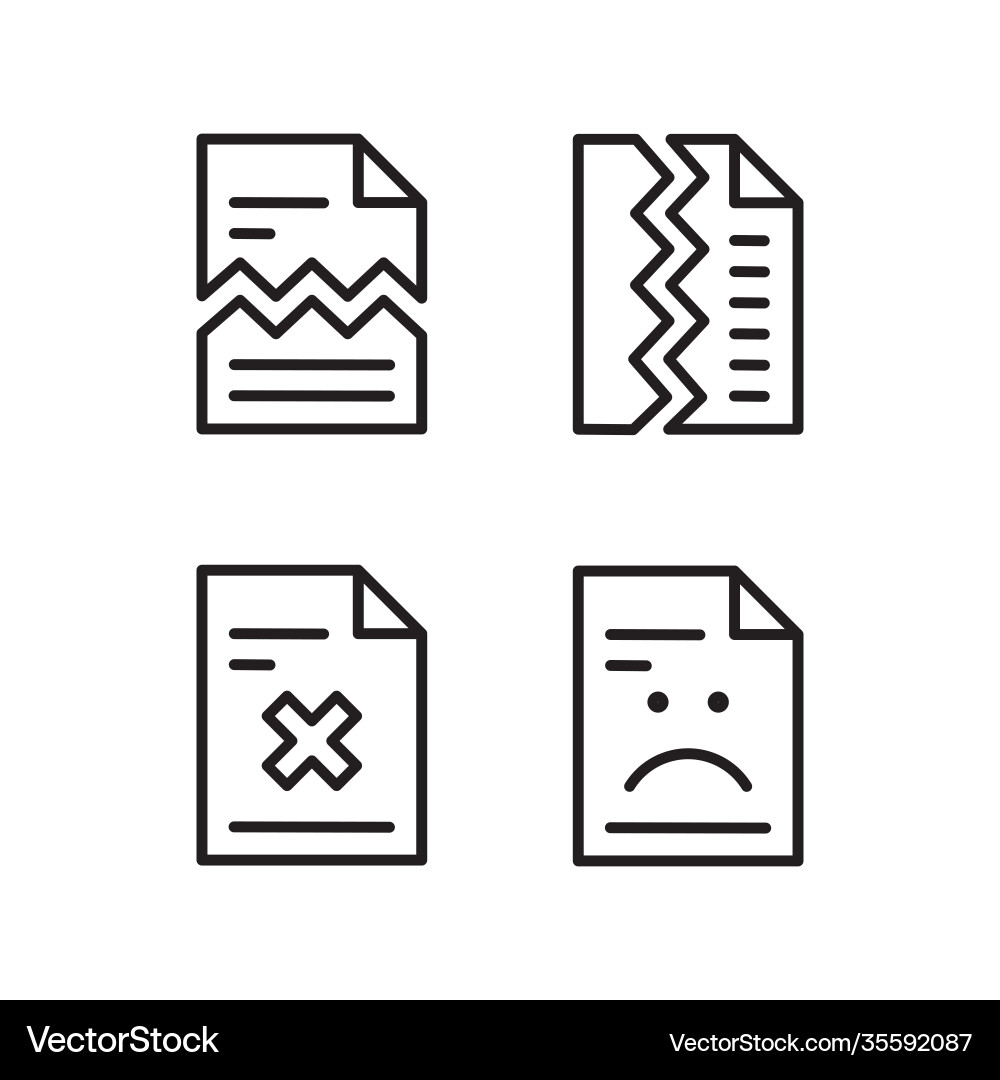 Damaged File Icon - Error & Corruption Vector Image