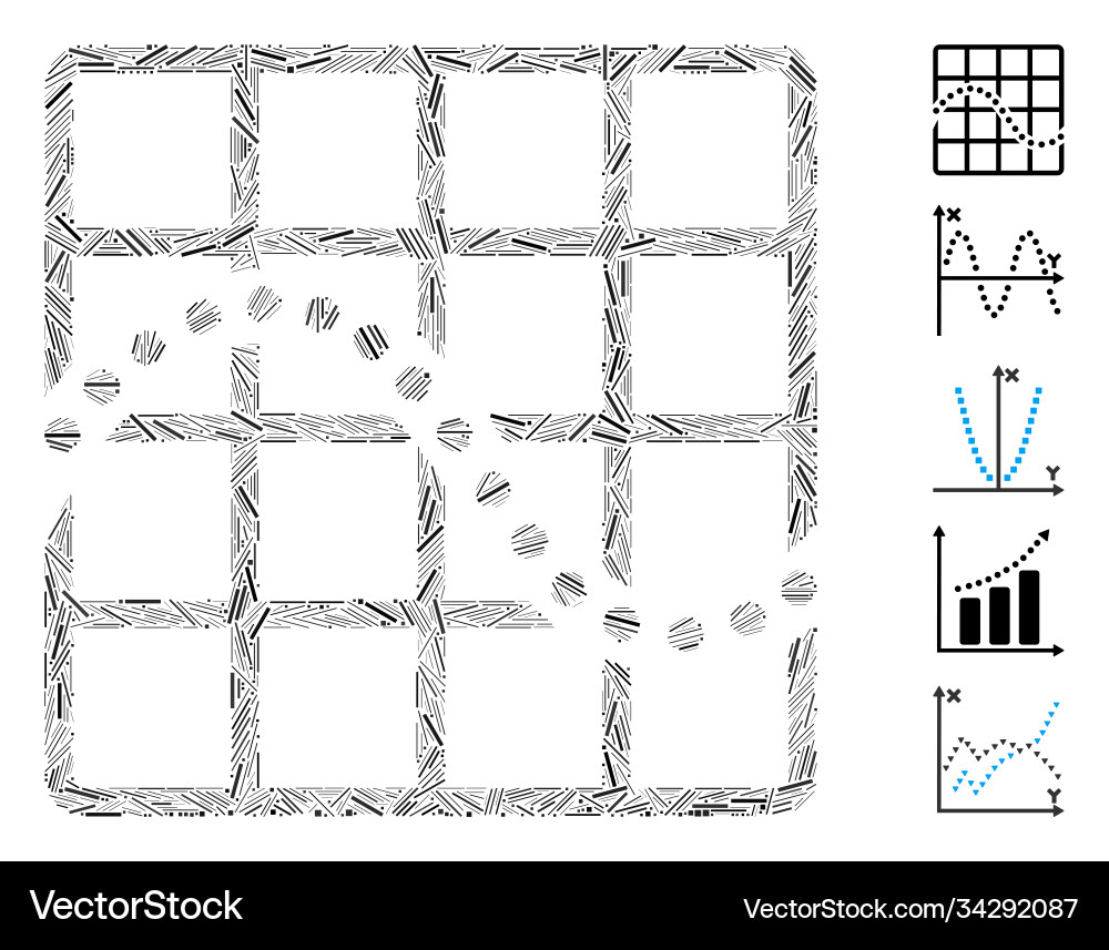 Dash collage function chart icon Dash collage function chart icon vector image