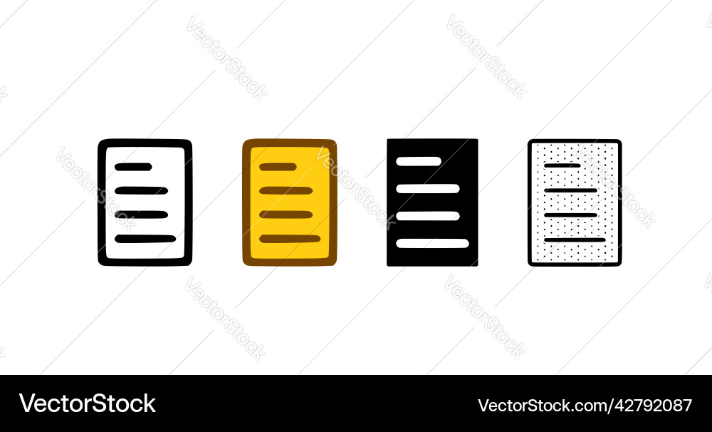 File icon set in different styles document symbol Vector Image