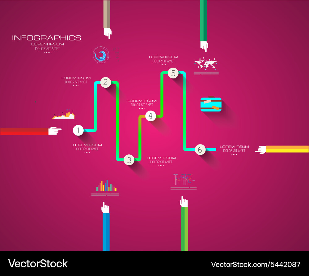 Flat ui design concepts for unique infographics Vector Image