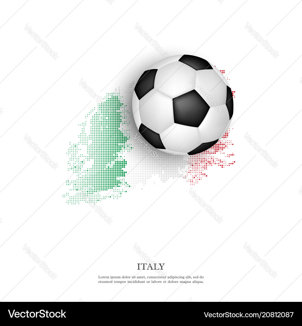 Italian Soccer Flag Ball Vector Image
