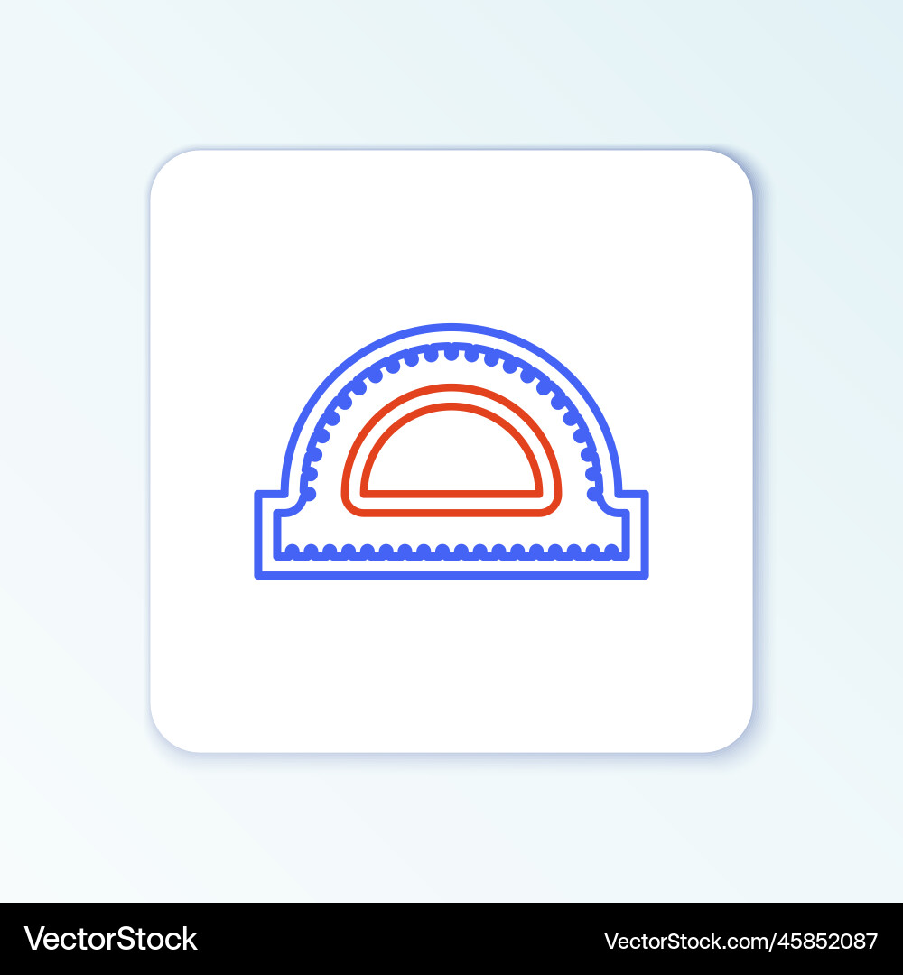 Line protractor grid for measuring degrees icon Line protractor grid for measuring degrees icon vector image
