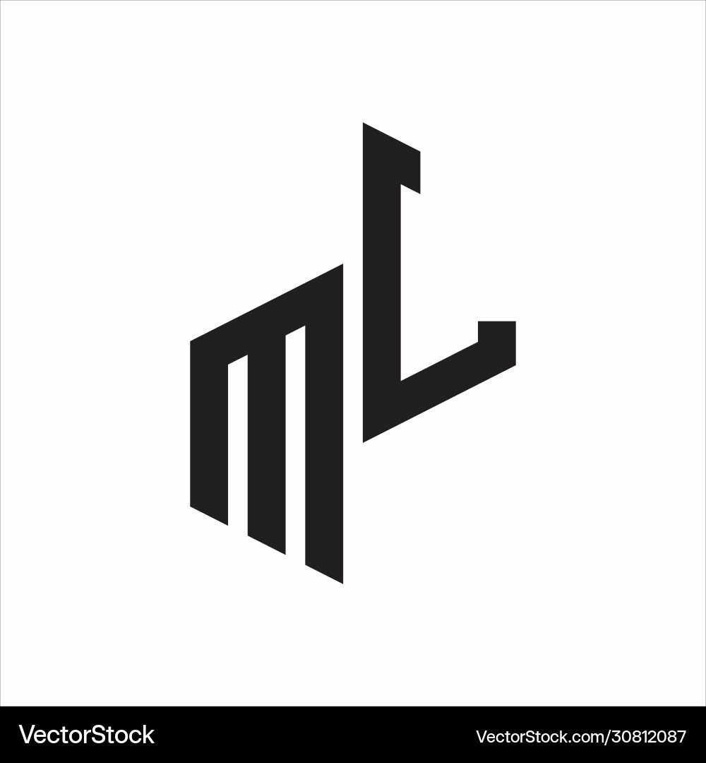 Ml initial letters logo monogram with up to down vector image