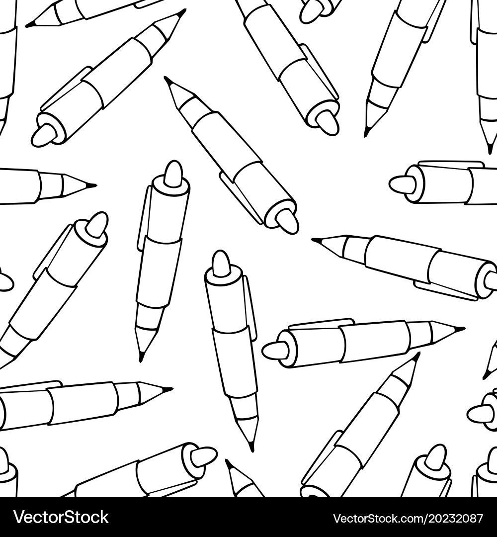 Pen seamless pattern background Vector Image