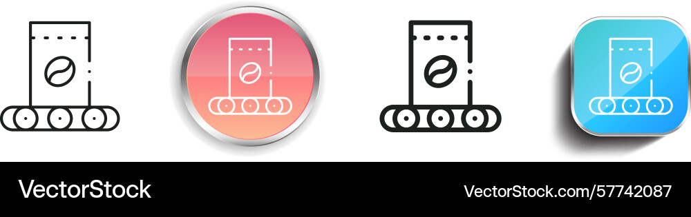 Production icon thin linear regular and button vector image