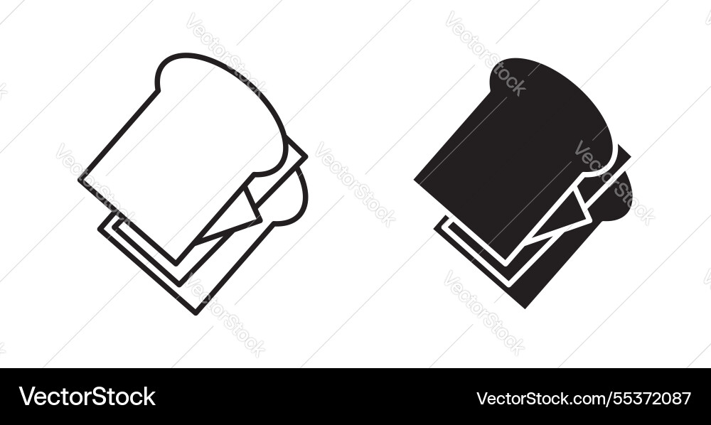 Sandwich icon set in thin line for web Vector Image