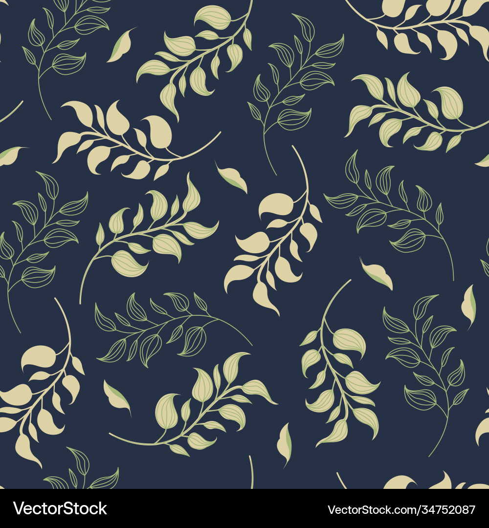 Seamless repeat pattern with leaves Seamless repeat pattern with leaves Vector Image