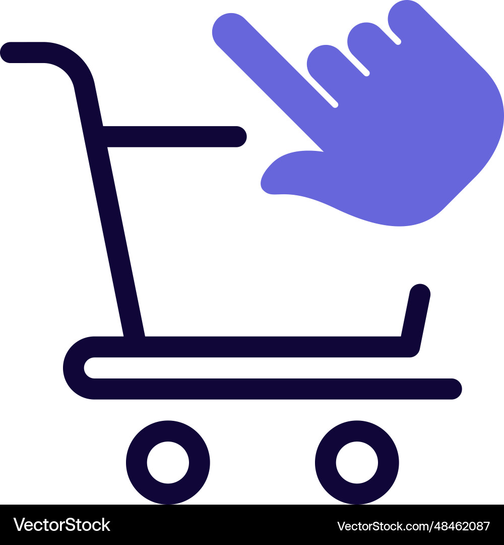 Selecting cart to add on products Vector Image
