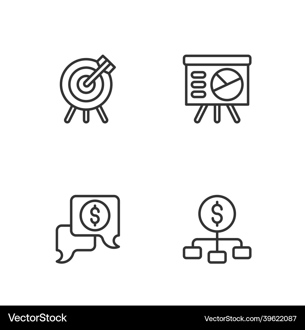 Set line hierarchy with dollar business Set line hierarchy with dollar business Vector Image