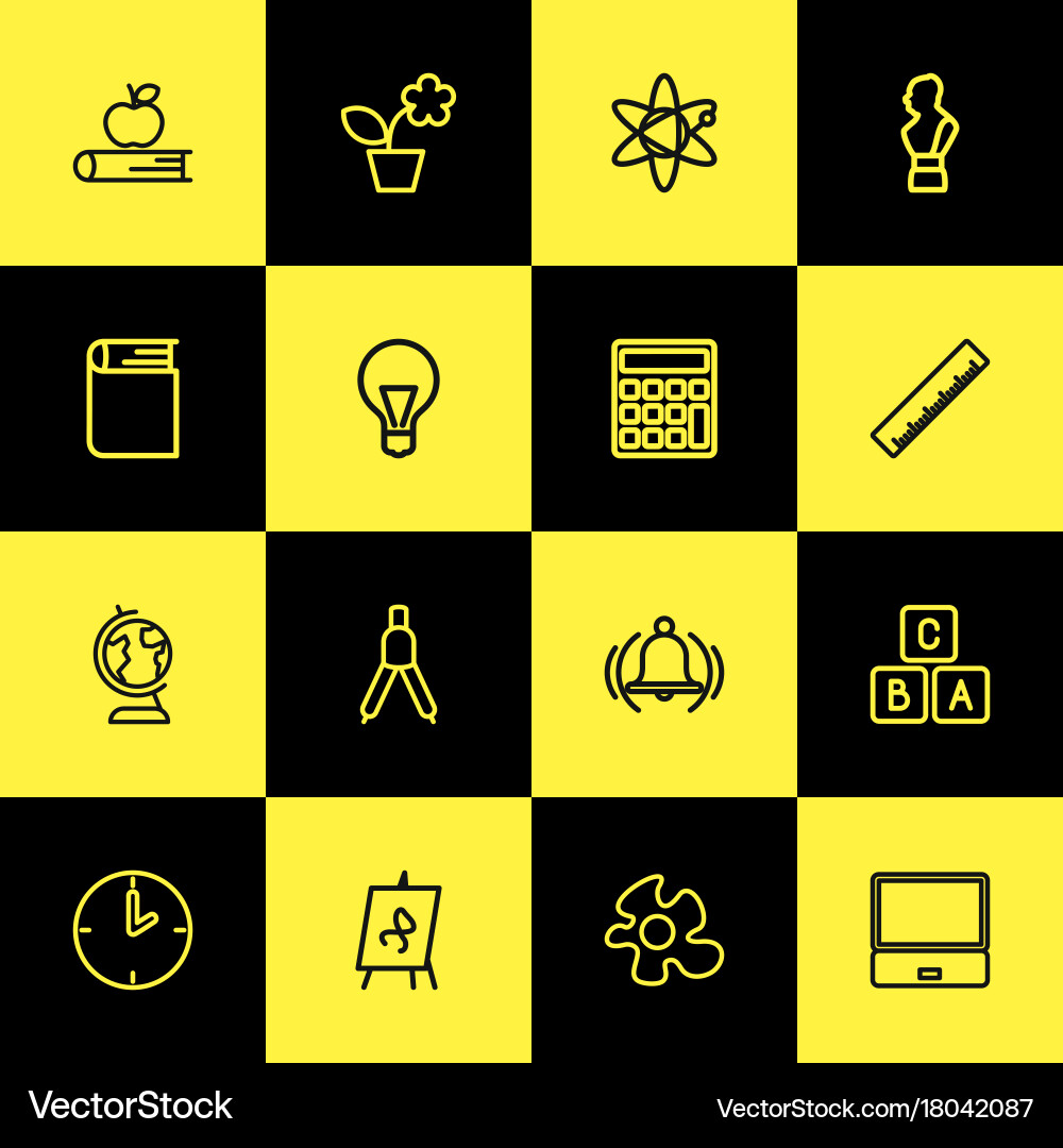 Set of 16 editable science outline icons includes Vector Image