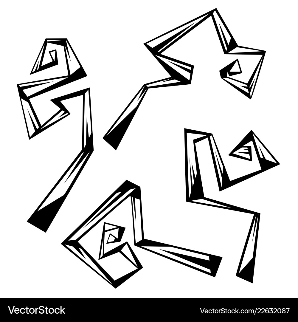 Set of abstract curls with corners Set of abstract curls with corners vector image