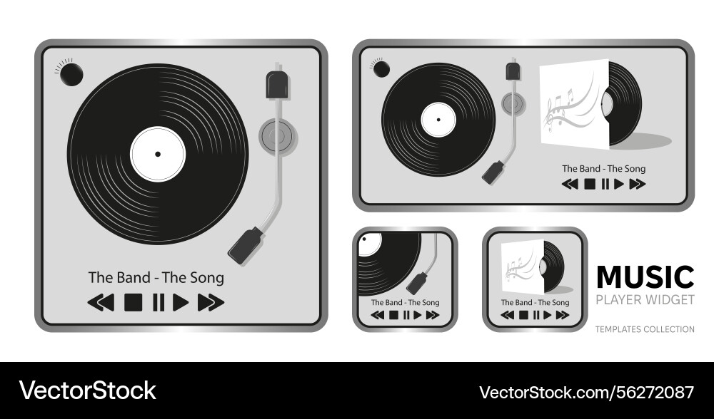 Set of widgets templates to music player Vector Image