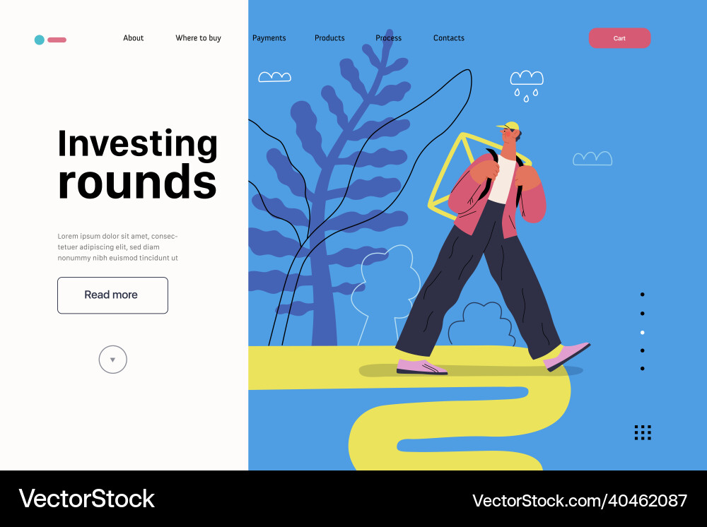 Startup website landing template Startup website landing template vector image