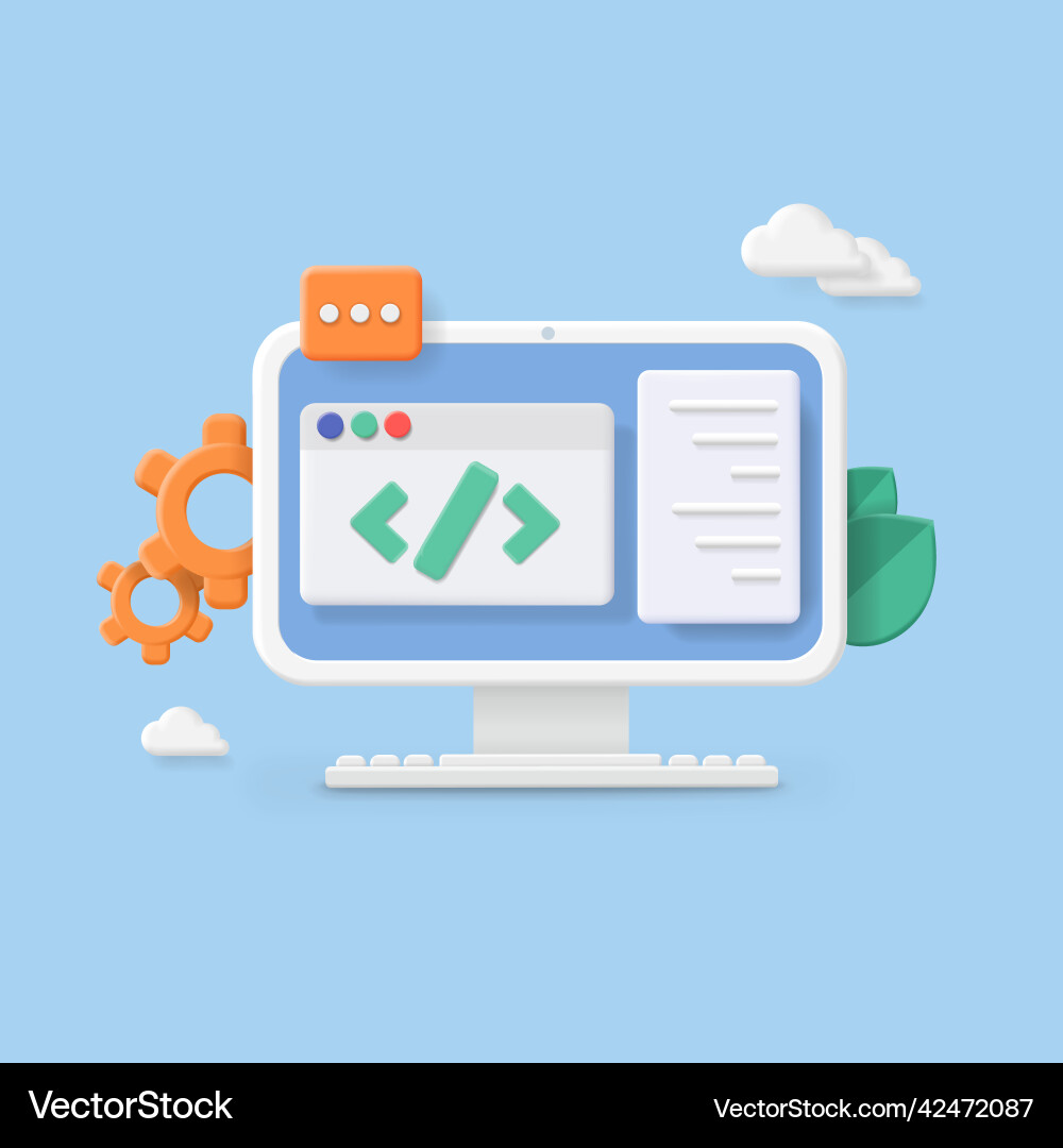 Web Development Technology Concept Vector Image