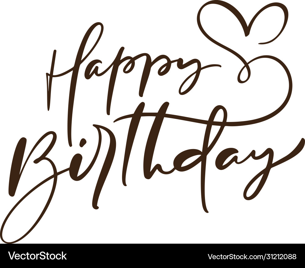 Alles Gute zum Geburtstag Kalligraphie Text mit Herz Alles Gute zum Geburtstag Kalligraphie Text mit Herz vektorbild