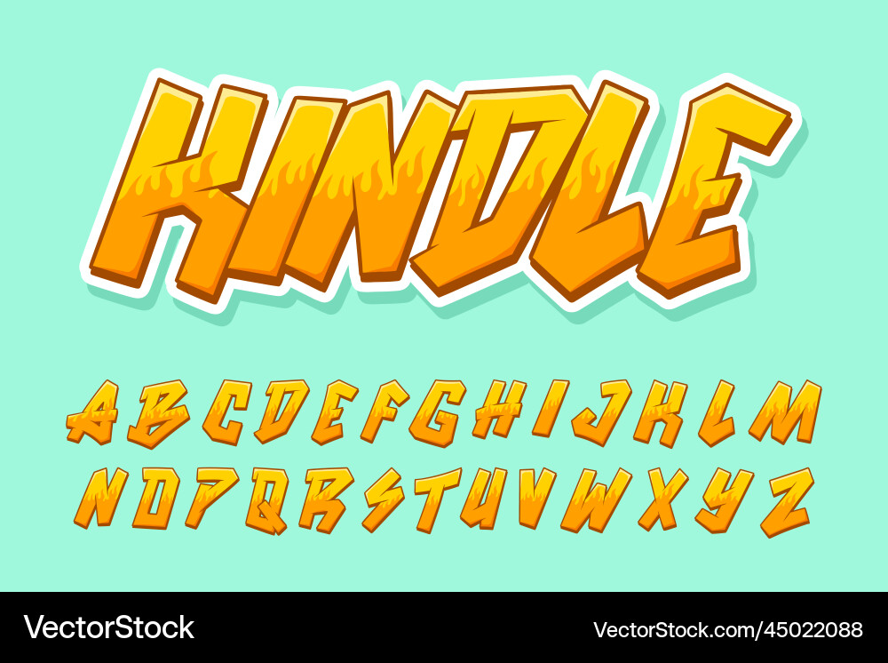 Alphabet fire text letters Alphabet fire text letters vector image