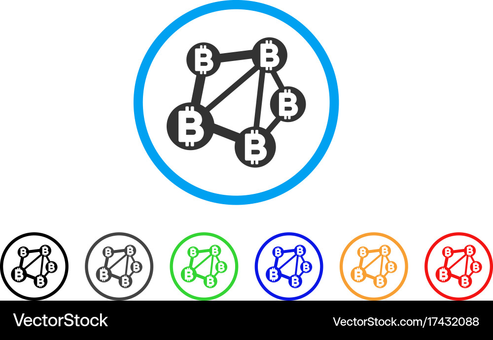 Bitcoin network rounded icon Vector Image