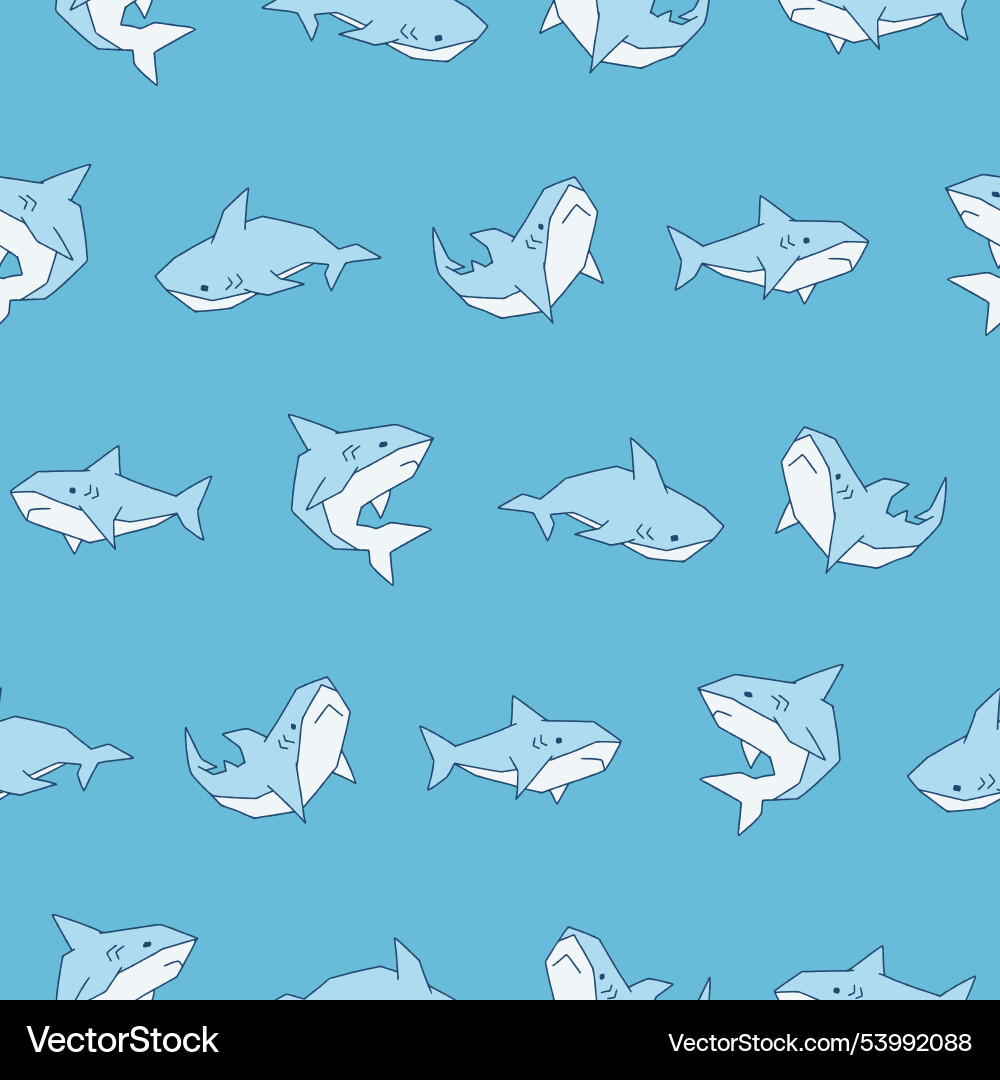 Collection of shark seamless pattern design Vector Image
