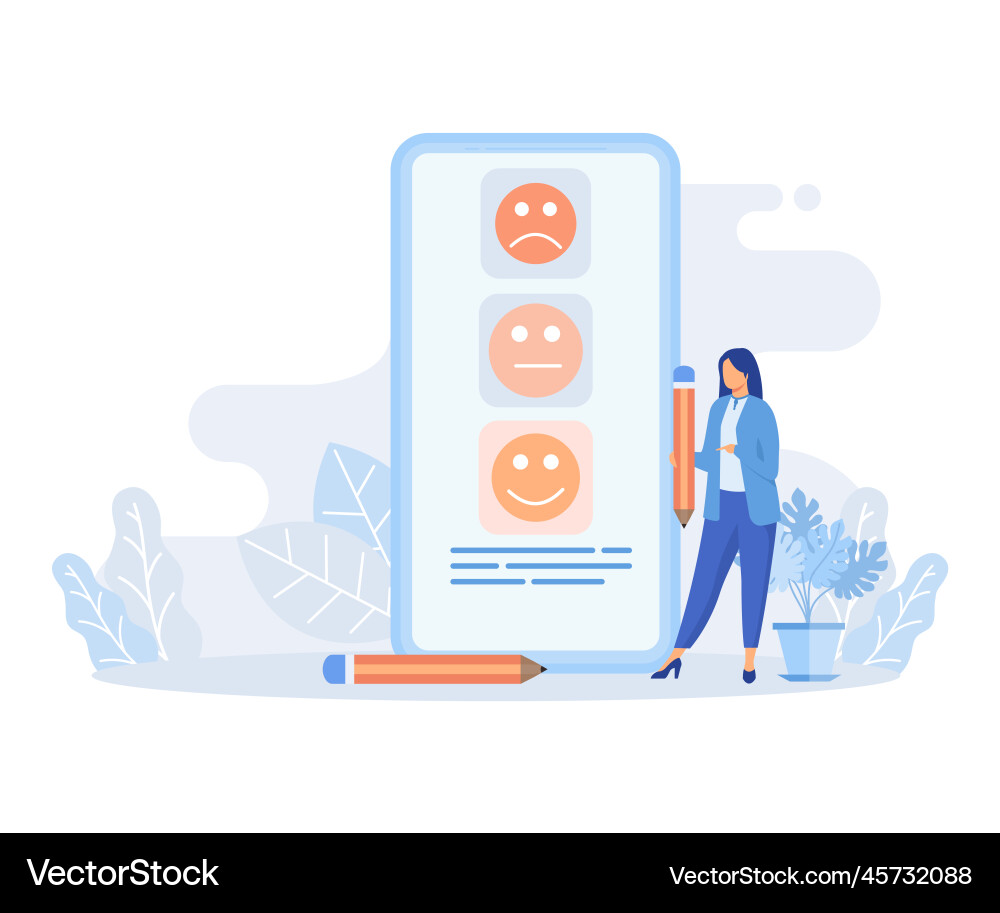 Feedback set characters filling survey form Vector Image