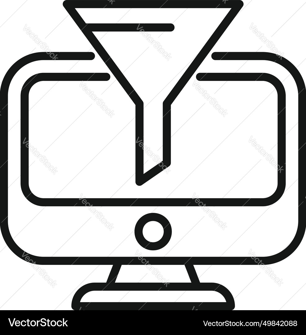 Funnel content filter computer icon outline Funnel content filter computer icon outline vector image