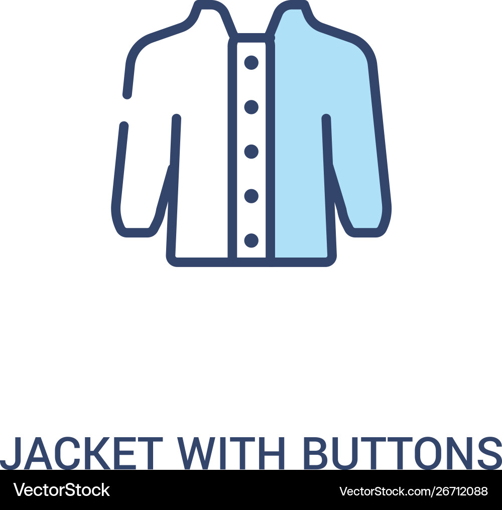 Jacket with buttons concept 2 colored icon simple Vector Image