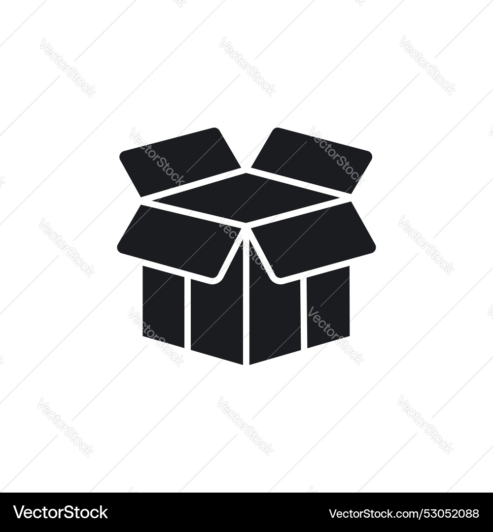 Open box icon set package symbol Open box icon set package symbol vector image