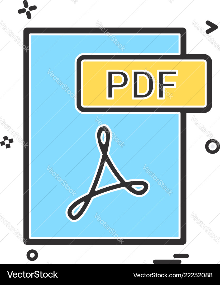 Pdf file format icon design Pdf file format icon design vector image