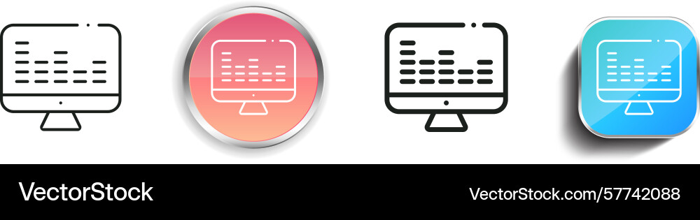 Production icon thin linear regular and button vector image
