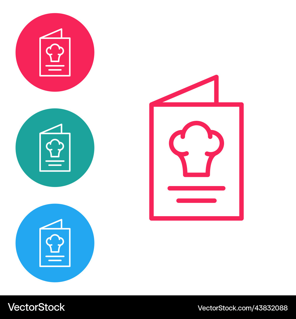 Red line cookbook icon isolated on white Vector Image